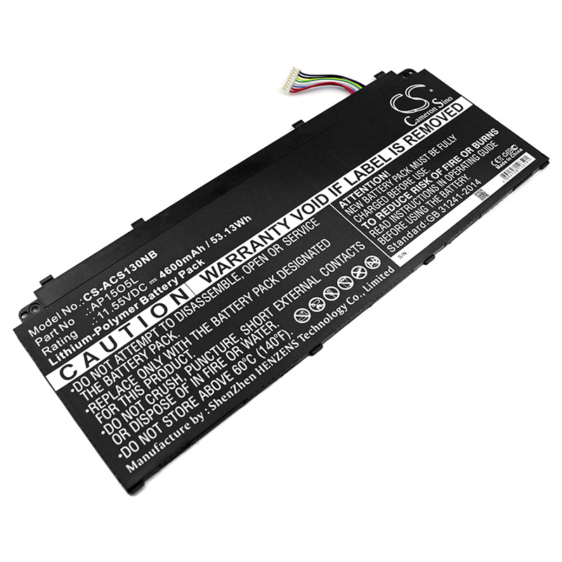 4600mAh Laptop Battery for Acer Aspire S13 S5-371 Chromebook R13 CB5-312T Swift 5 SF514-51 - 11.55V 53.13Wh