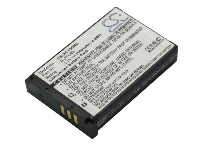 1100mAh Replacement Battery for Oregon Scientific ATC9k Action Camera, 3.7V Li-ion, 4.07Wh, Extended Life
