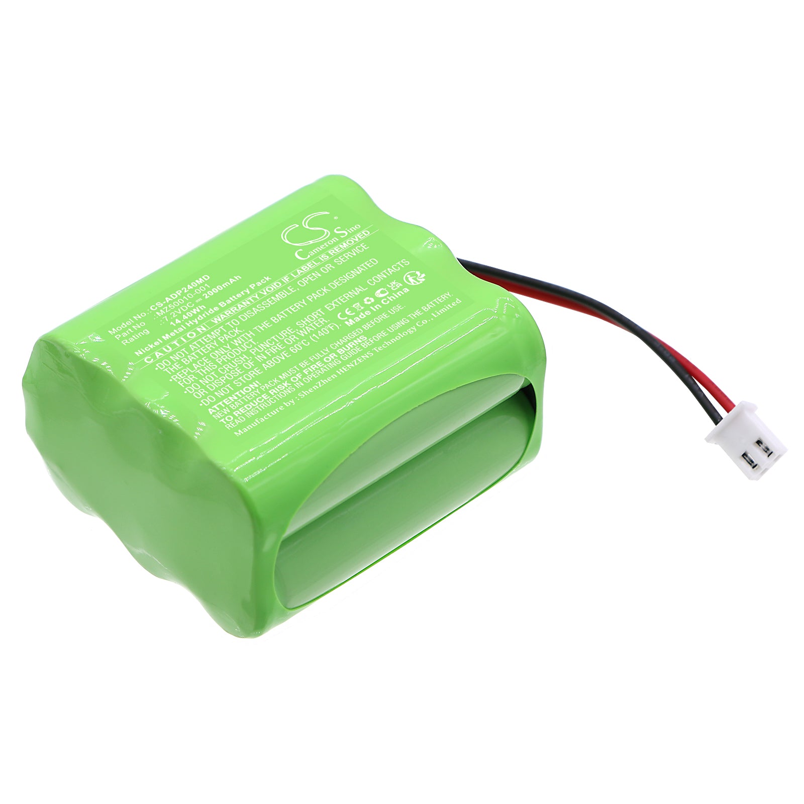 7.2V 2000mAh Ni-MH Battery Pack for ADE DP2400, DP2300, MS-2510 Medical Devices - Replacement
