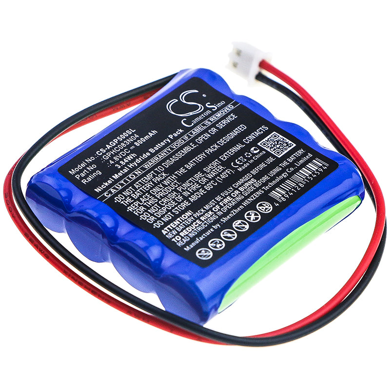 Algol ZP-500N Survey Equipment Battery: 4.8V 800mAh Ni-MH Replacement (GPHC083N04), 46.76x41.52x11.76mm
