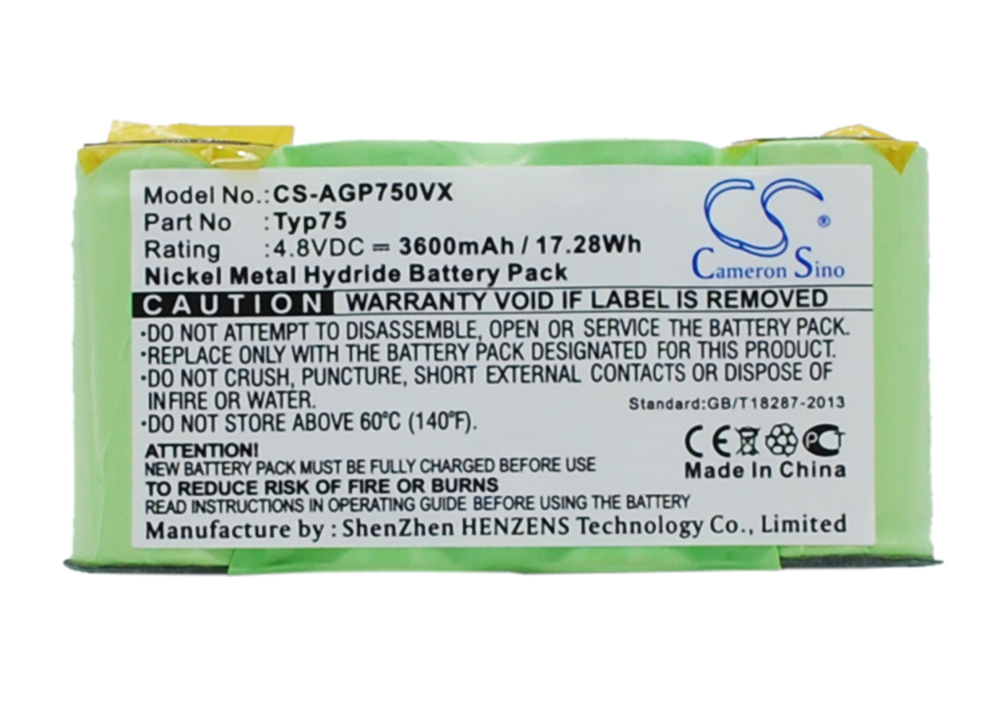 4.8V 3600mAh Ni-MH Replacement Battery for AEG AG64x & Liliput Robotic Vacuum - Typ75
