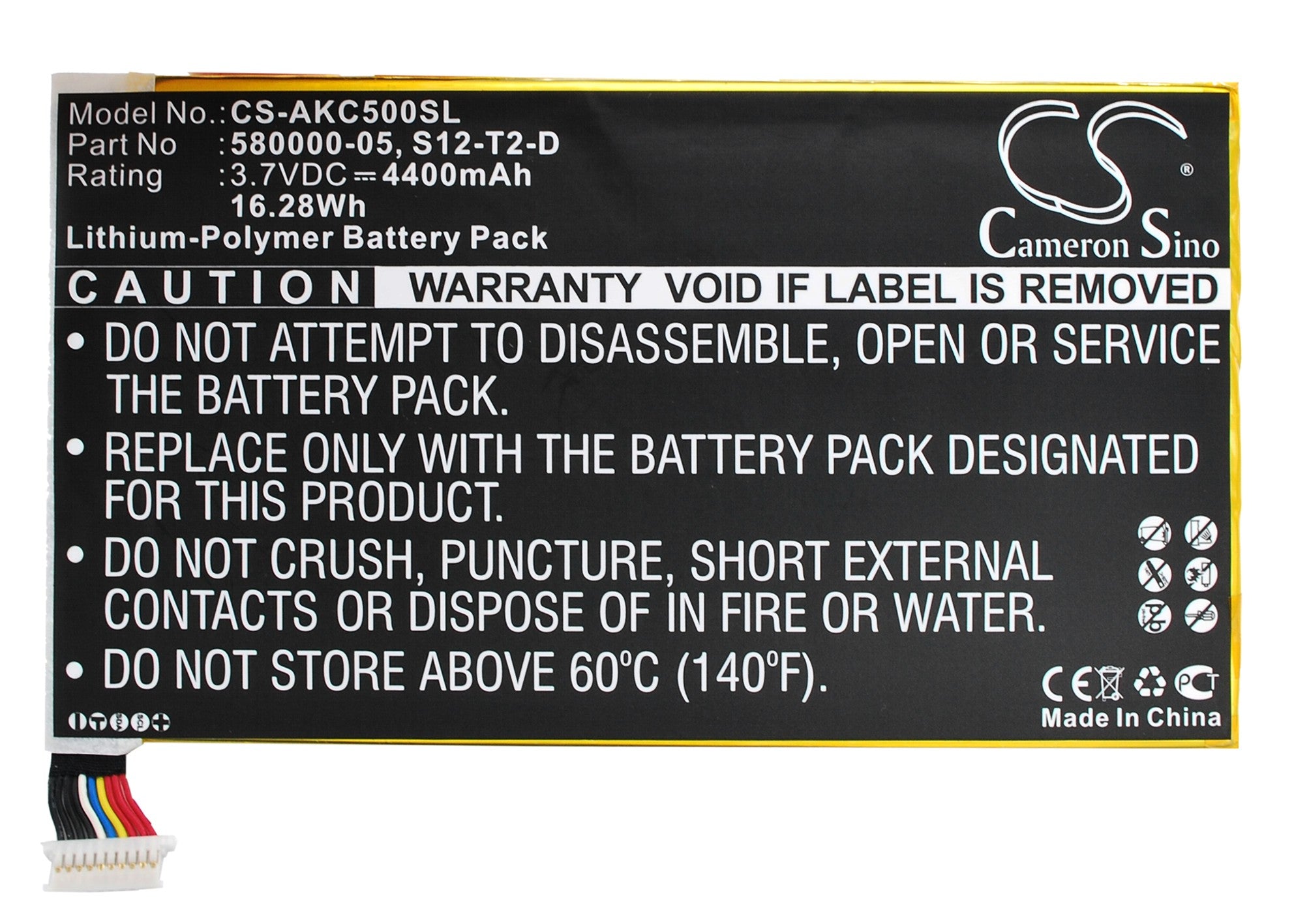 4400mAh Replacement Battery for Kindle HDX 7.0, Fire HD 7 3rd Gen (2013), KC5 Tablet, 3.7V
