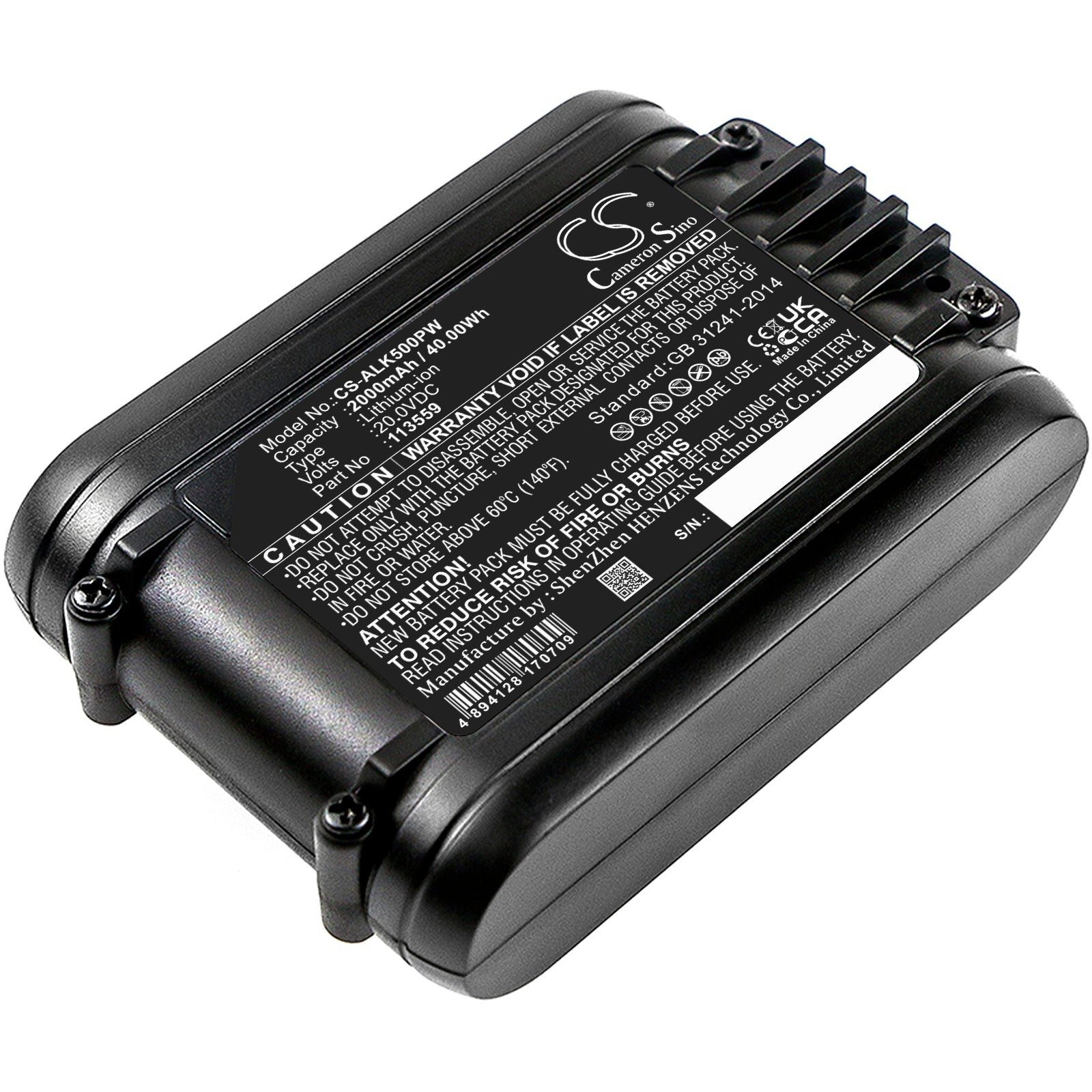20V 2000mAh Replacement Battery for AL-KO EasyFlex & Worx Landroid - 40Wh Li-ion Power for Lawnmowers, Trimmers, & Blowers
