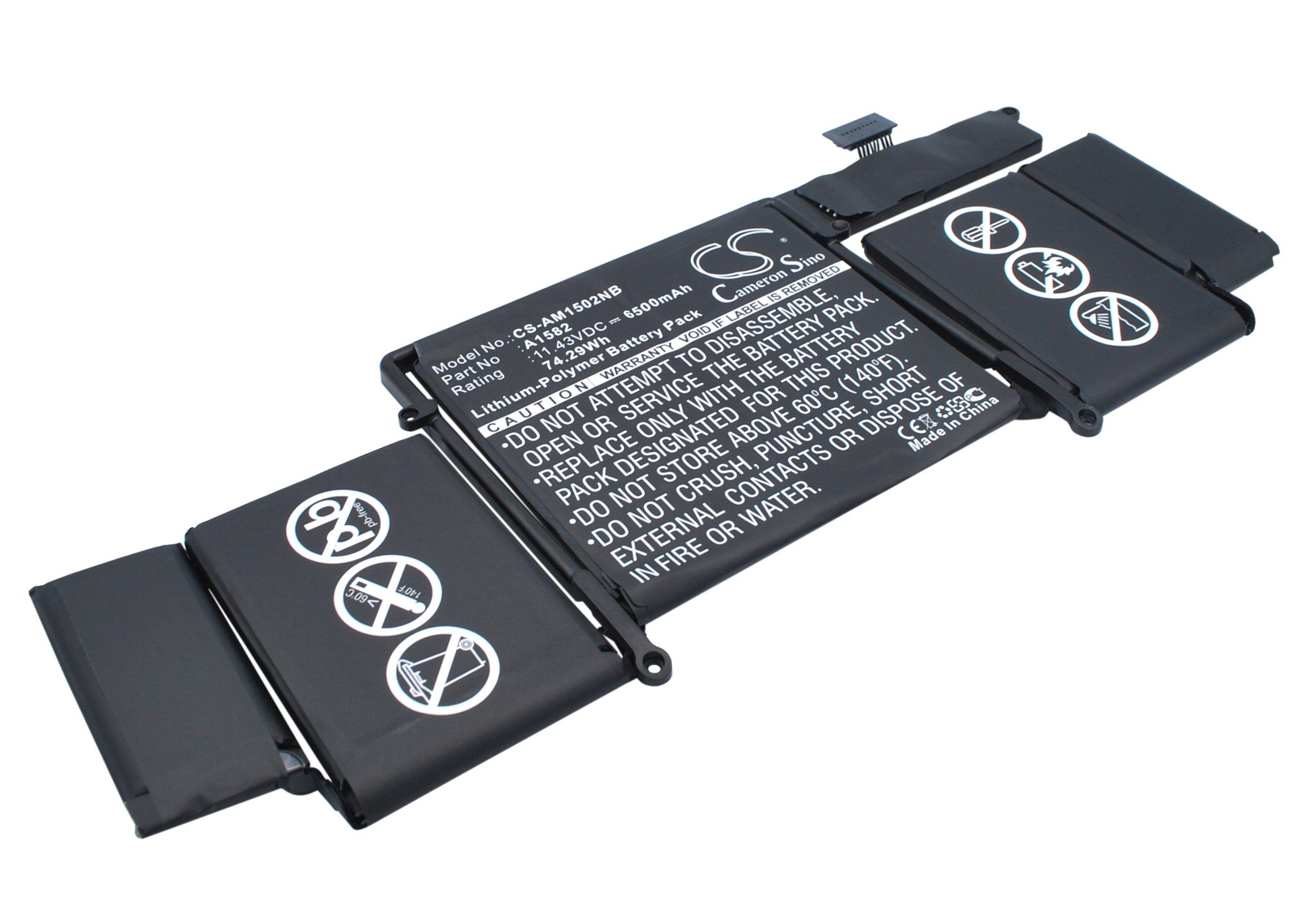 74.3Wh Replacement Battery for MacBook Pro 13" Retina A1502 (2015) - A1582, 6500mAh - Fix Power Issues!
