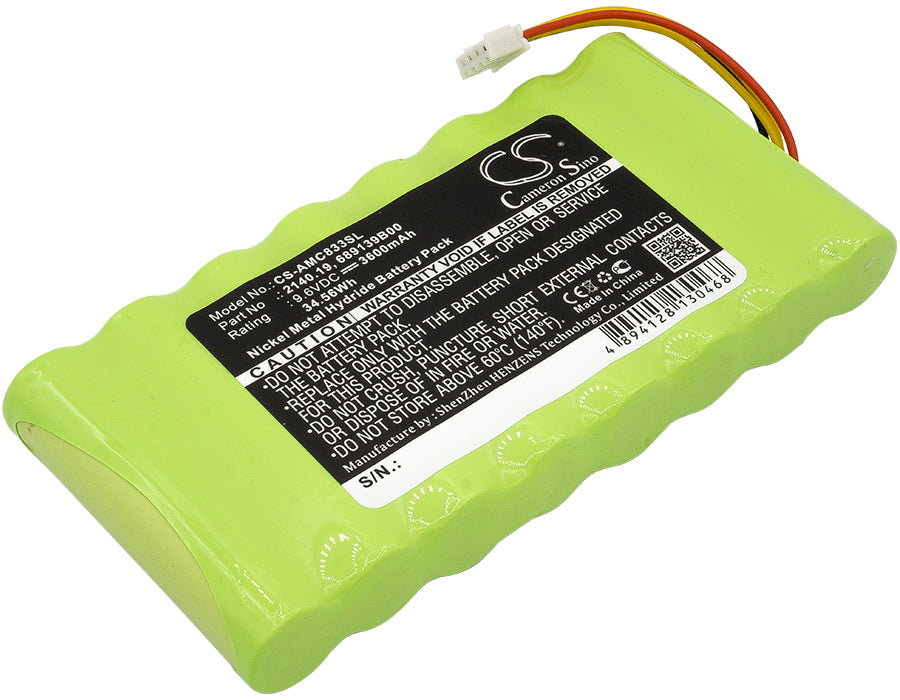 9.6V 3600mAh Ni-MH Battery Pack for AMC Oscilloscopes 3945/8333/CA6550 - High Capacity Replacement

