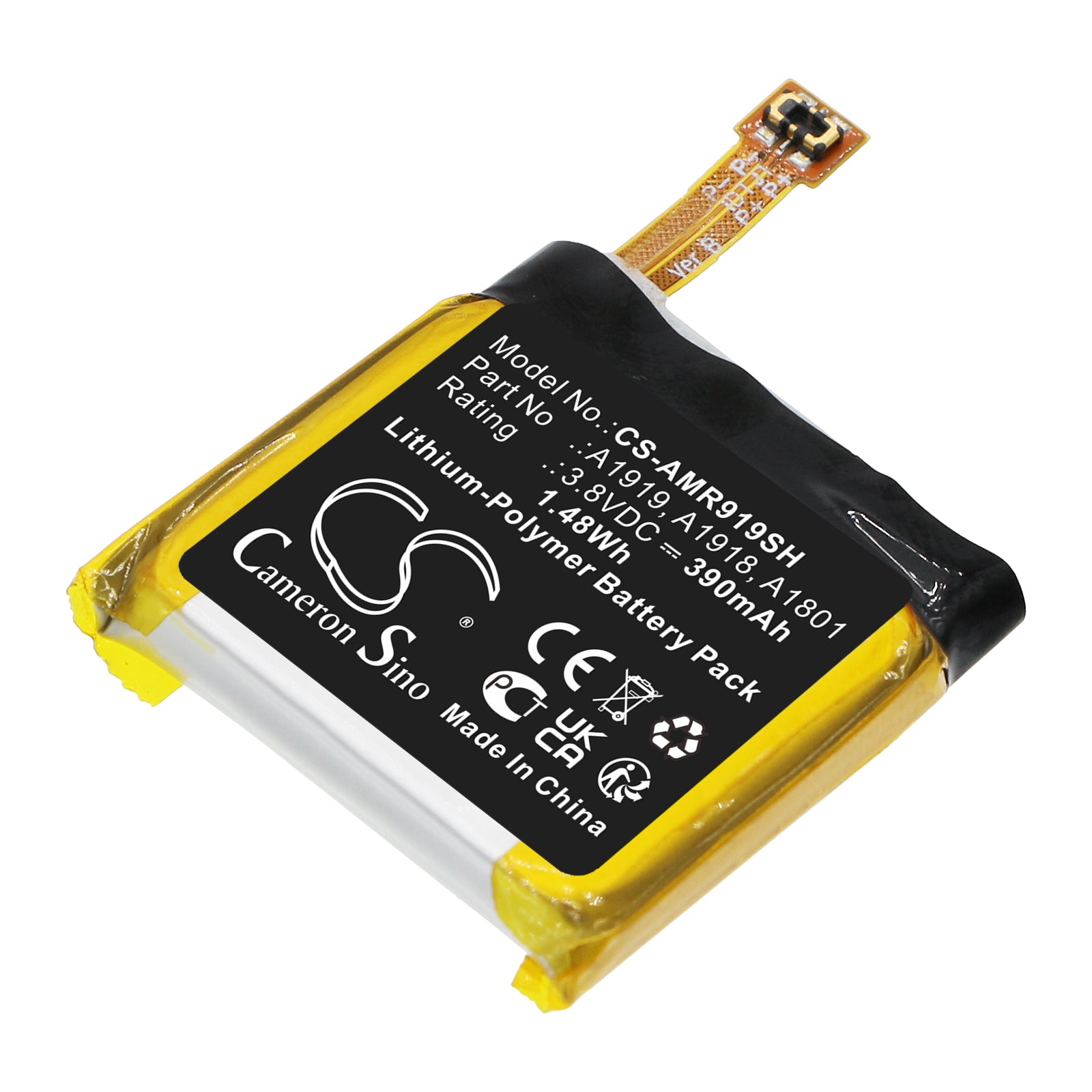 390mAh Amazfit T-Rex/Pro Smartwatch Battery - 3.8V Li-Polymer - Replacement for A1919, A1918, A1801
