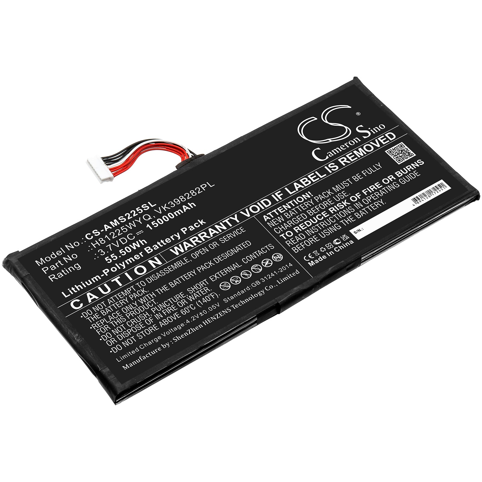 15000mAh Replacement Battery for Autel MaxiSys Elite Diagnostic Scanner - 3.7V 55.5Wh Li-Polymer
