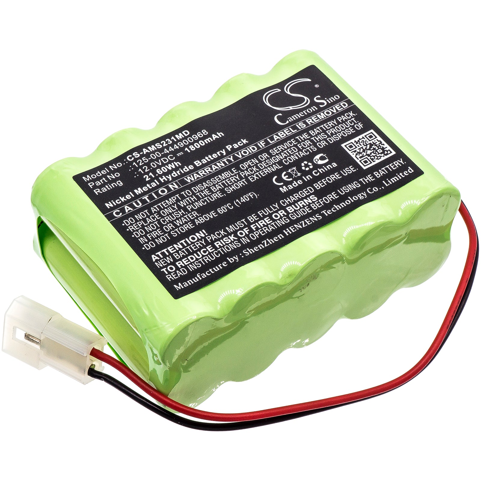 1800mAh Ni-MH Battery - Alaris Infusion Pump 531, 231 Replacement - 12V 21.6Wh - Medical Systems Compatible
