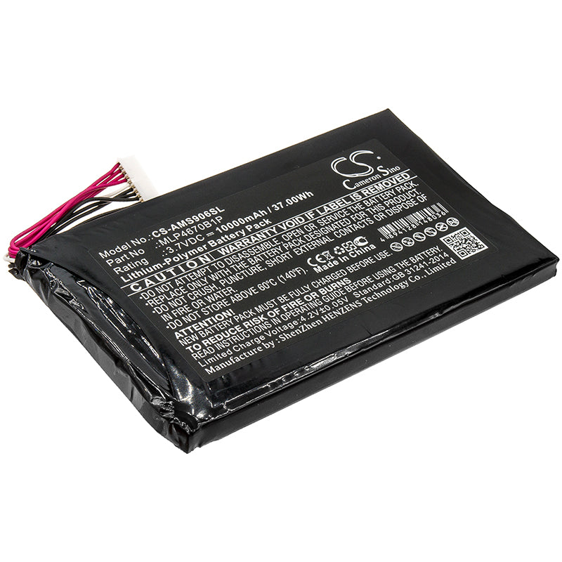 Autel Maxisys MS906BT/TS/S Diagnostic Scanner Replacement Battery - 10000mAh, 3.7V 37Wh Power Pack
