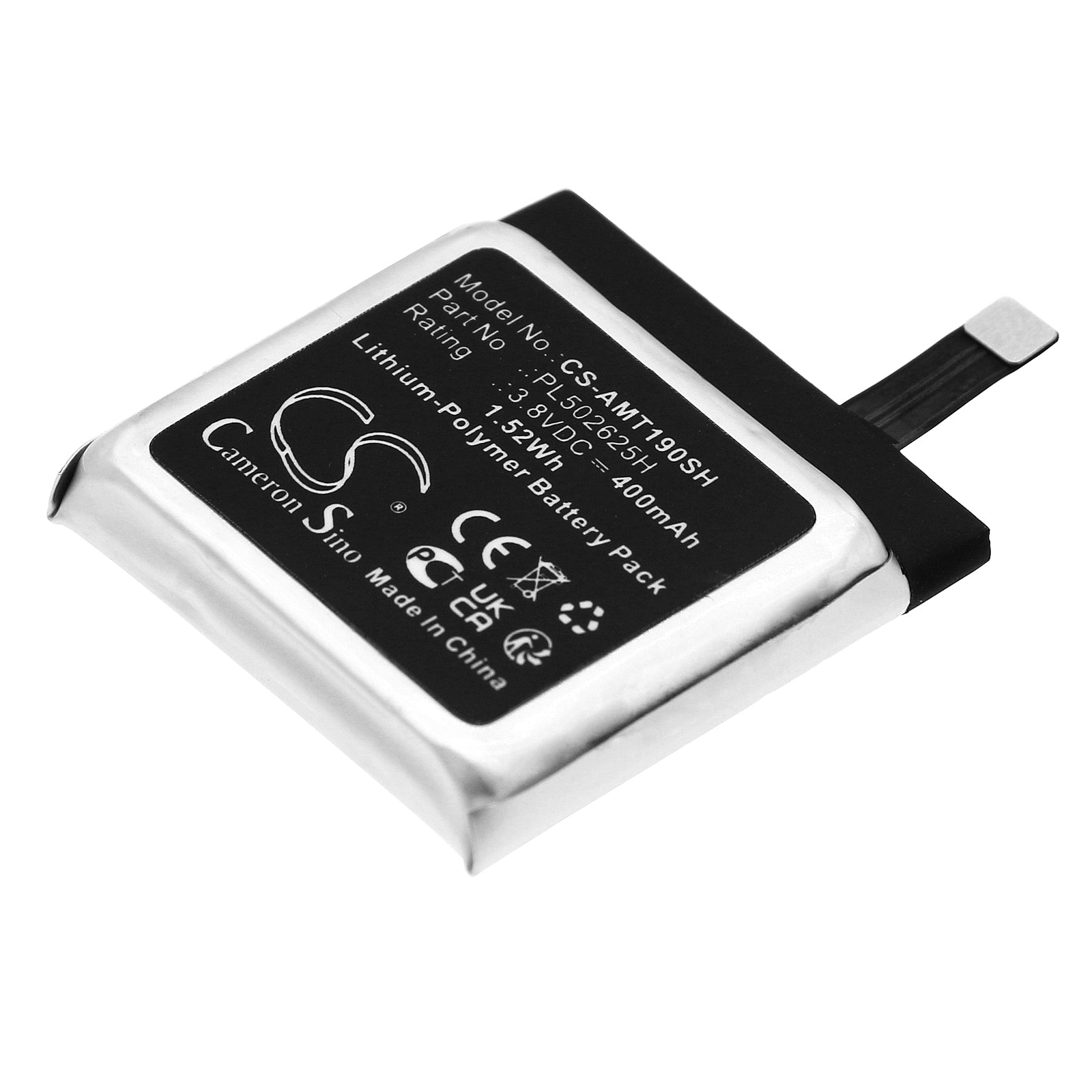 400mAh Replacement Battery for Amazfit GTR 47mm (A1902) Smartwatch - 3.8V Li-Polymer Battery
