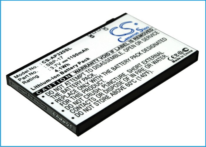 1100mAh Li-ion Replacement Battery for Asus P320, P850 & Galaxy Mini Smartphones - 3.7V - SBP-17
