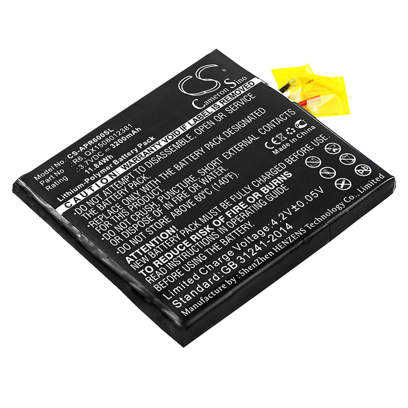 3200mAh Replacement Battery for Aspera R6, Oinom A1100/H, MyPhone Hammer Axe/LTE - 3.7V Li-Polymer
