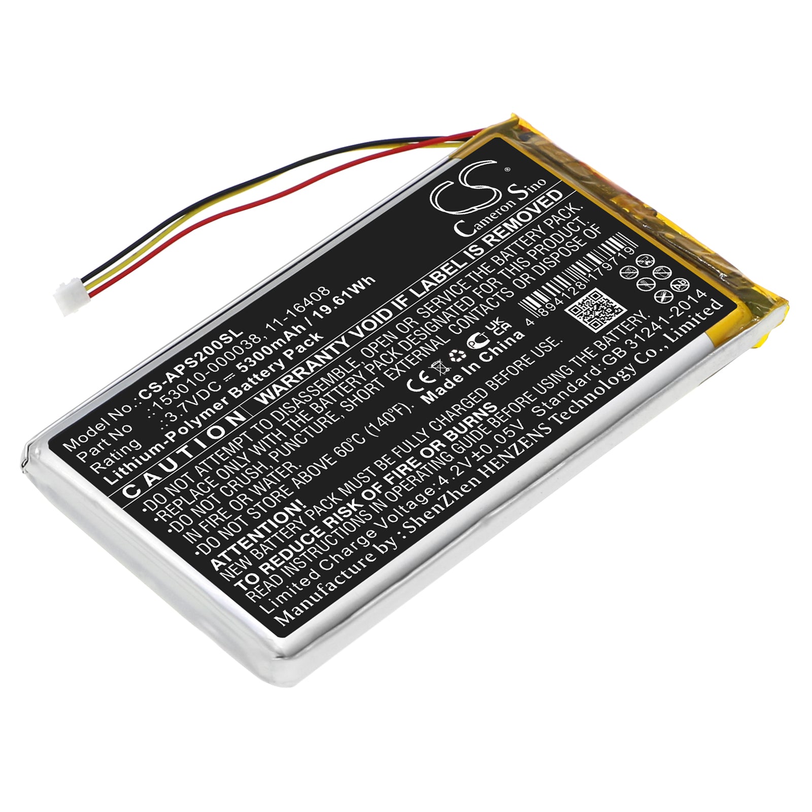 5300mAh Battery for Appareo Stratus 2/2S/3 & Navigator GPS - High-Capacity 3.7V Li-Polymer Replacement Module
