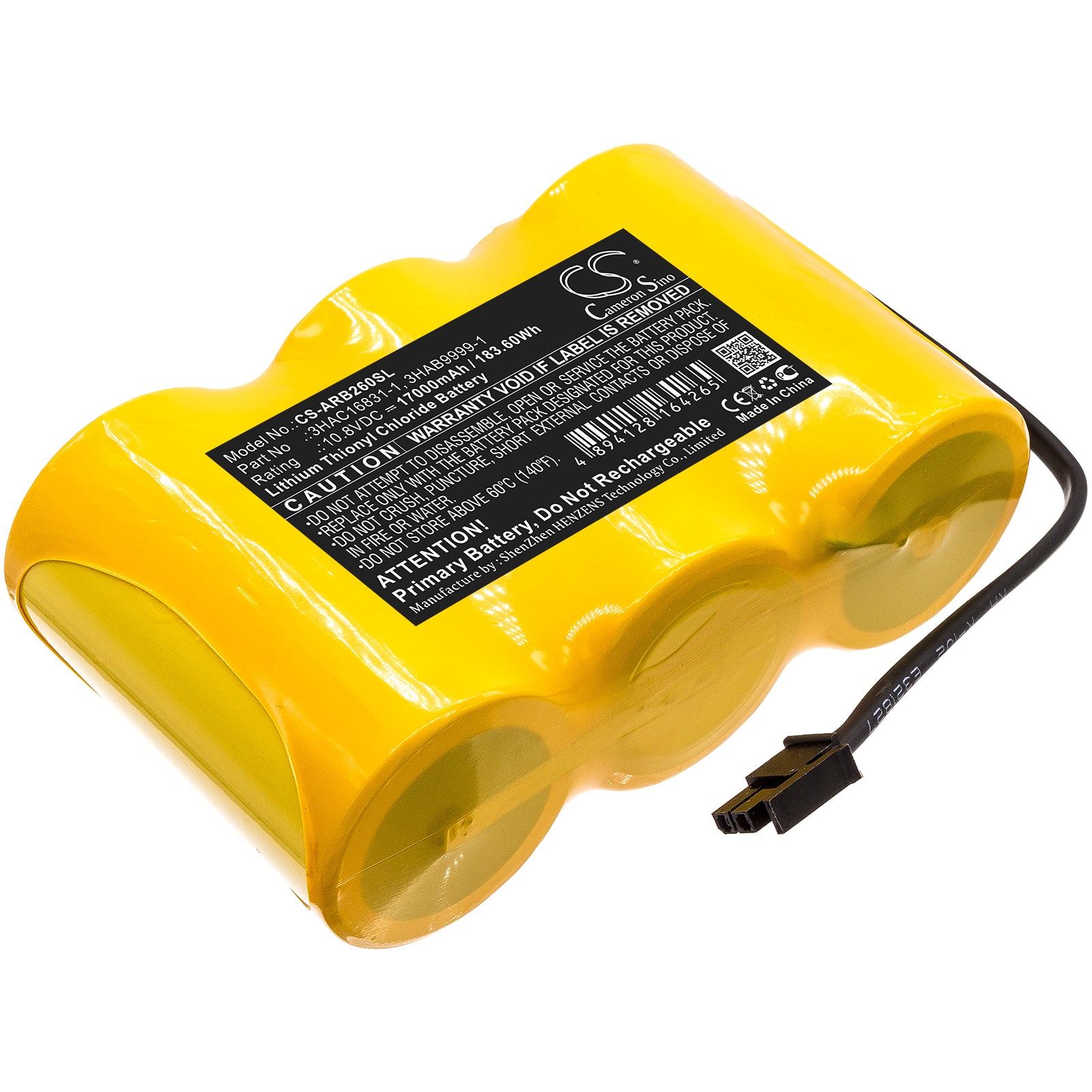 17000mAh Li-SOCl2 Battery - ABB IRB Robot Backup, 10.8V 183.6Wh Replacement Power for Industrial Automation
