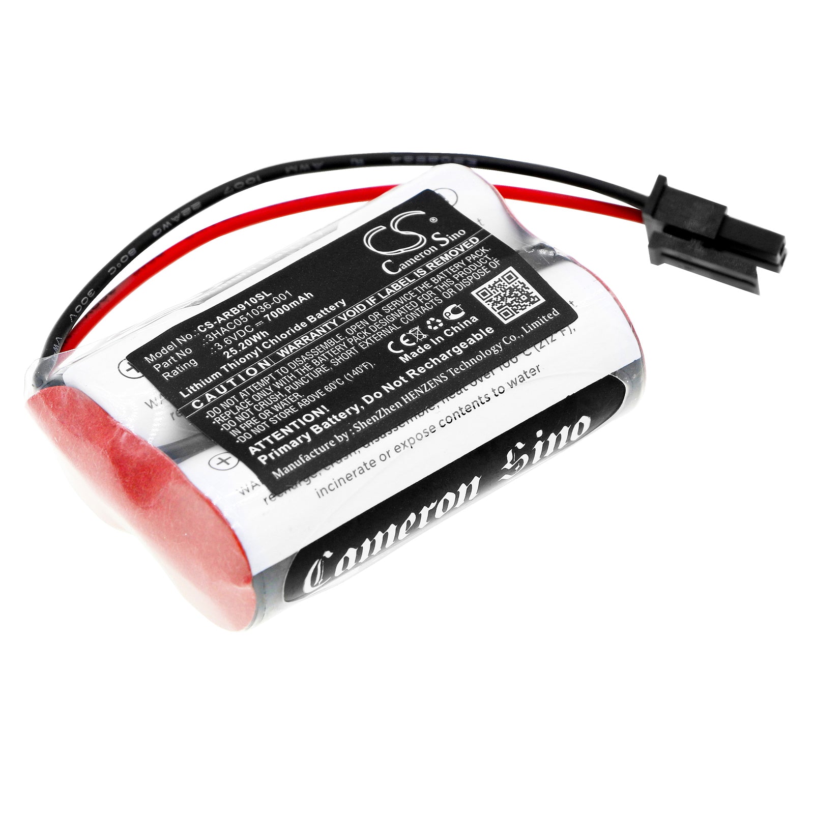 7000mAh 3.6V Robot Battery - ABB IRB 910SC & IRB 1200 - 3HAC051036-001 PLC Replacement
