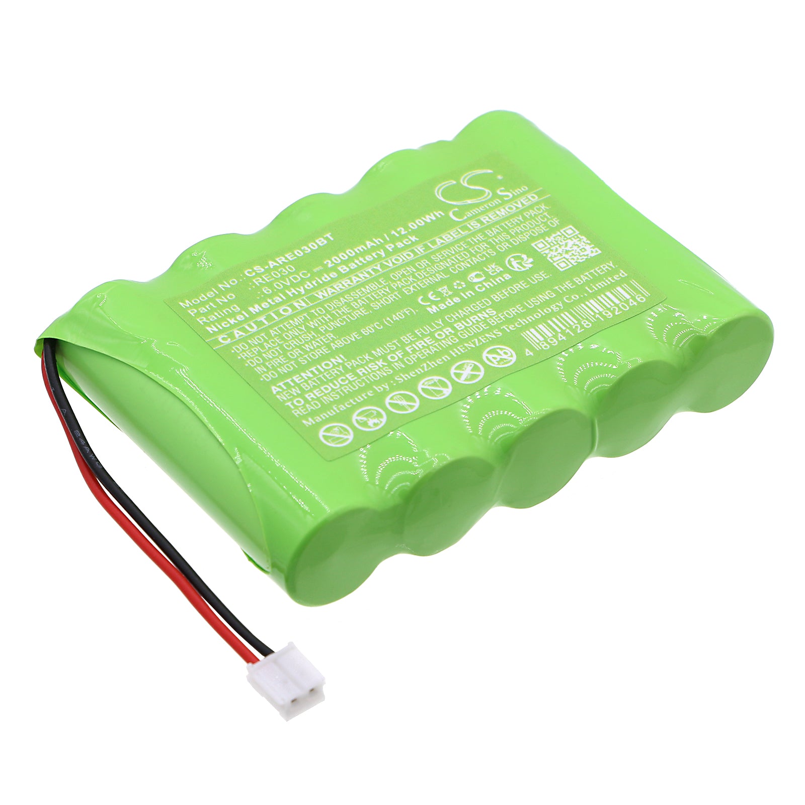 2000mAh Ni-MH 6V Replacement Battery for Alula Translator & Repeater Alarm System RE030 (12Wh)

