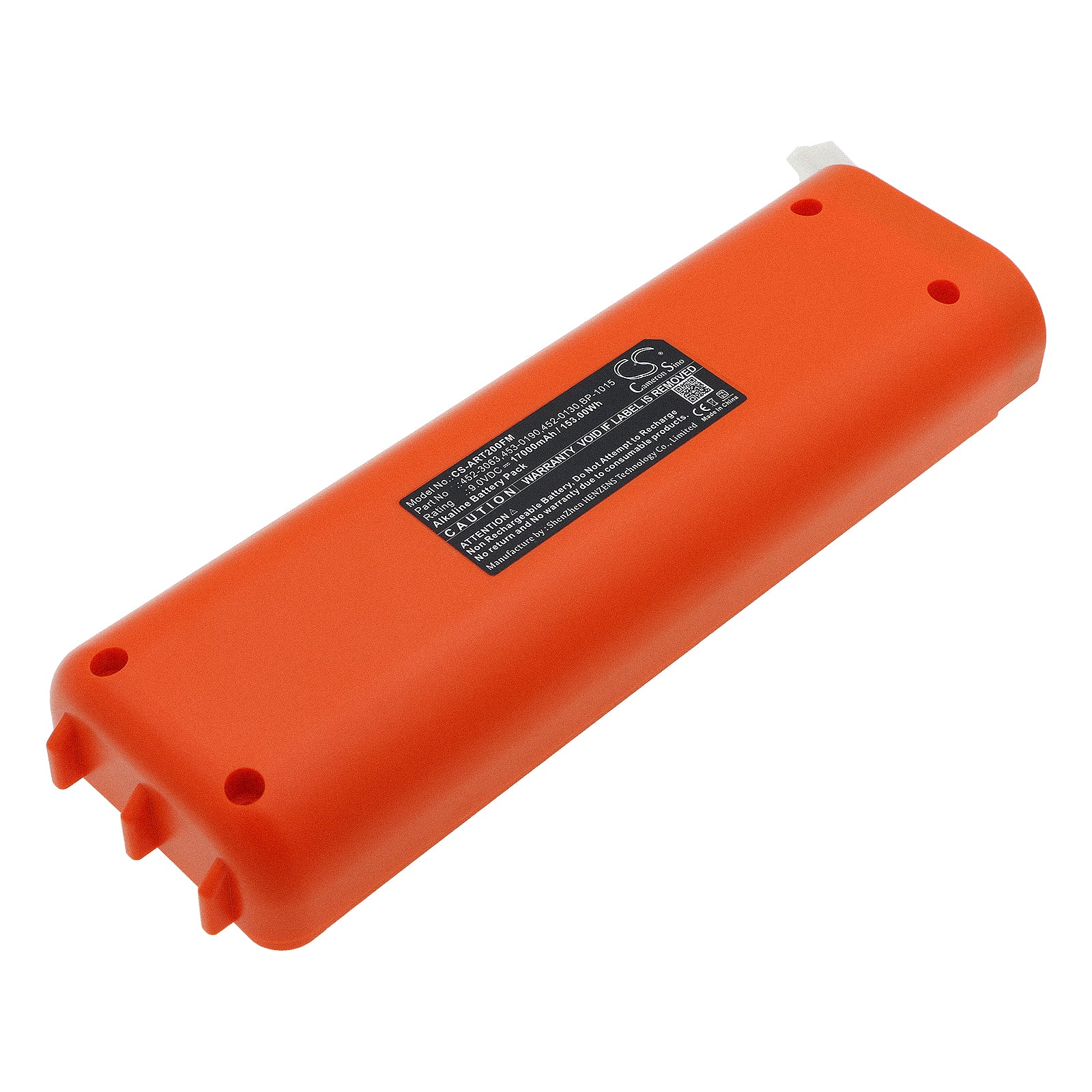 17000mAh Alkaline Emergency Locator Transmitter Battery for Artex ELT 110-4, ELT-200 - Replaces 452-3063, BP-1015 - 9V, 153Wh

