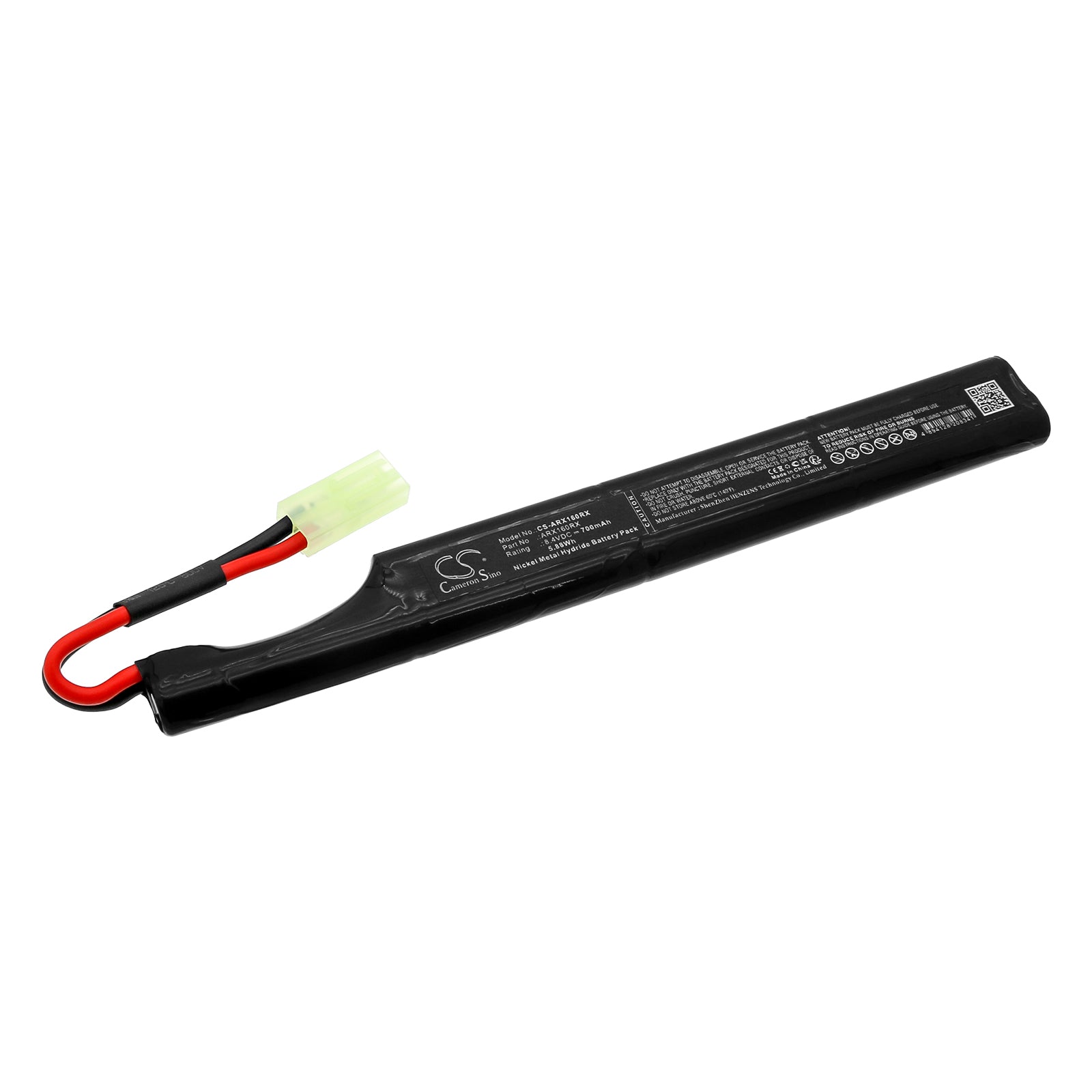 ARX 160 Airsoft Gun Battery: 8.4V 700mAh Ni-MH, Small Tamiya Connector, Compact Size Upgrade.
