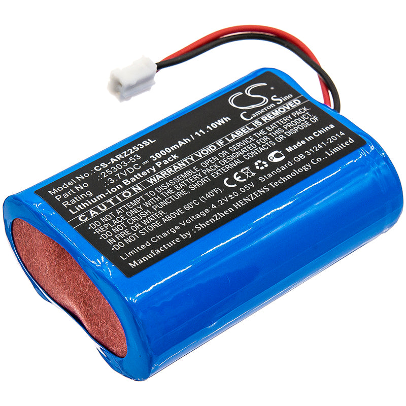 3000mAh Replacement Battery for Argos Omega Zen Pipette Controllers, 3.7V Li-ion, 50.2x36.6x18.6mm
