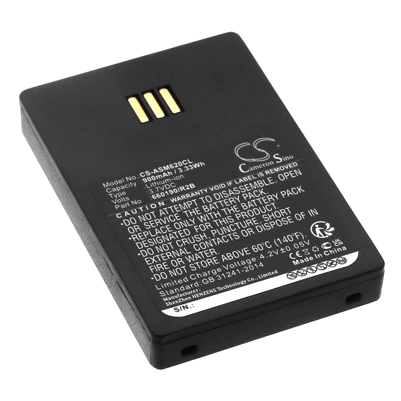 900mAh 3.7V Li-ion Battery - Aastra DT690/DT692, Unify OpenStage WL3, Ascom i62 Cordless Phone Replacement
