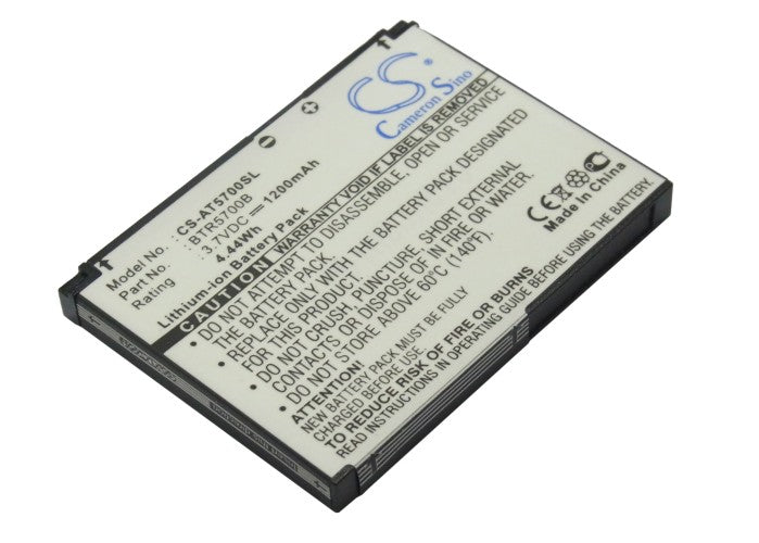 AT&T SMT5700 Smartphone Battery - 1200mAh 3.7V Li-ion Replacement (BTR5700B) - 51.79x38.65x5.46mm
