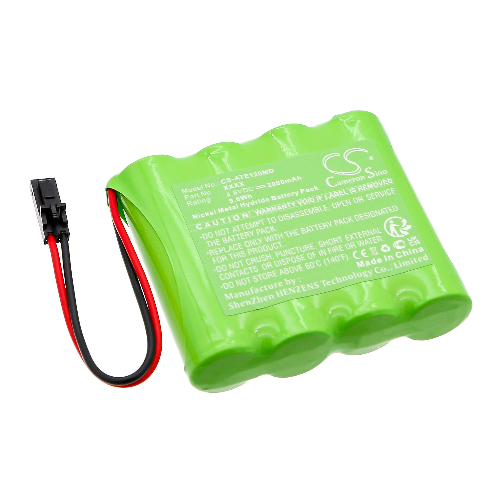 Aitecs Syringe Pump Battery: 4.8V 2000mAh NiMH, Replacement for SEP10s, SEP12s, SP12s Pro, Replaces 110833

