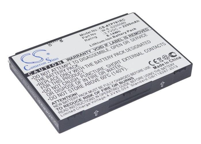 2200mAh Replacement Battery for AT&T Unite Pro 4G LTE Hotspot Aircard 781S, W-6 Battery - Extended Life
