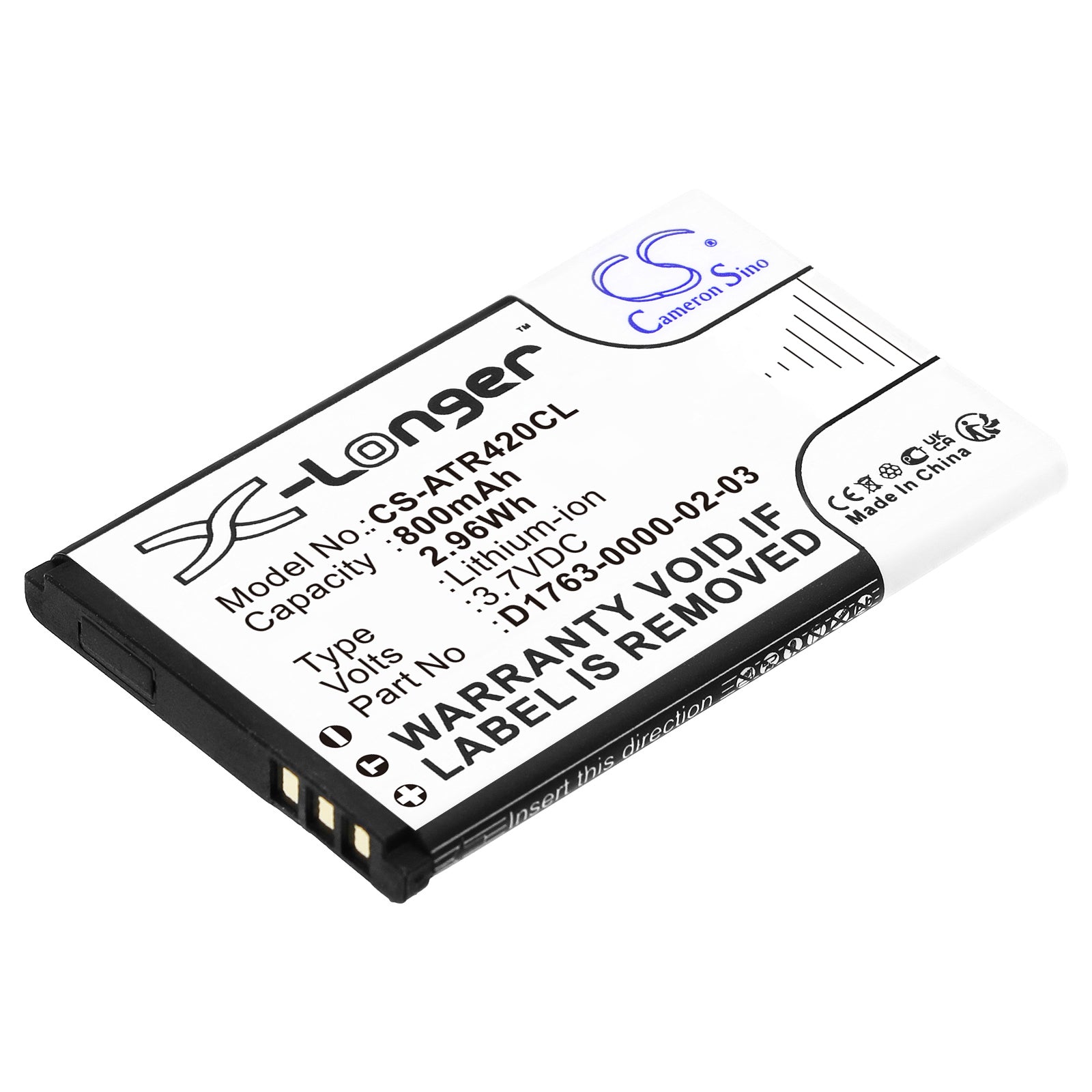 Aastra 420d Cordless Phone Battery: 800mAh, 3.7V Li-ion Replacement - 53x34x4.8mm, Enhanced Performance
