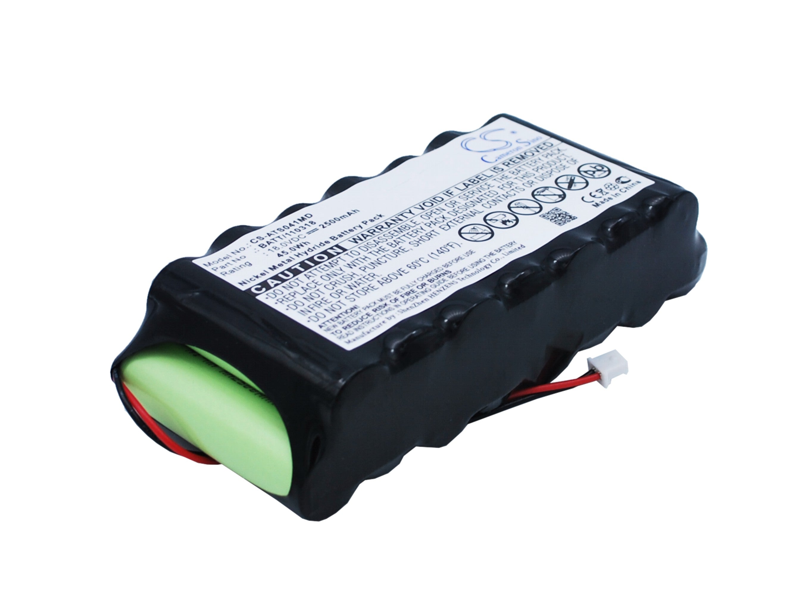 18V 2500mAh Ni-MH Replacement Battery for Atmos Wound S041 Pump Medical Device - 45Wh Capacity
