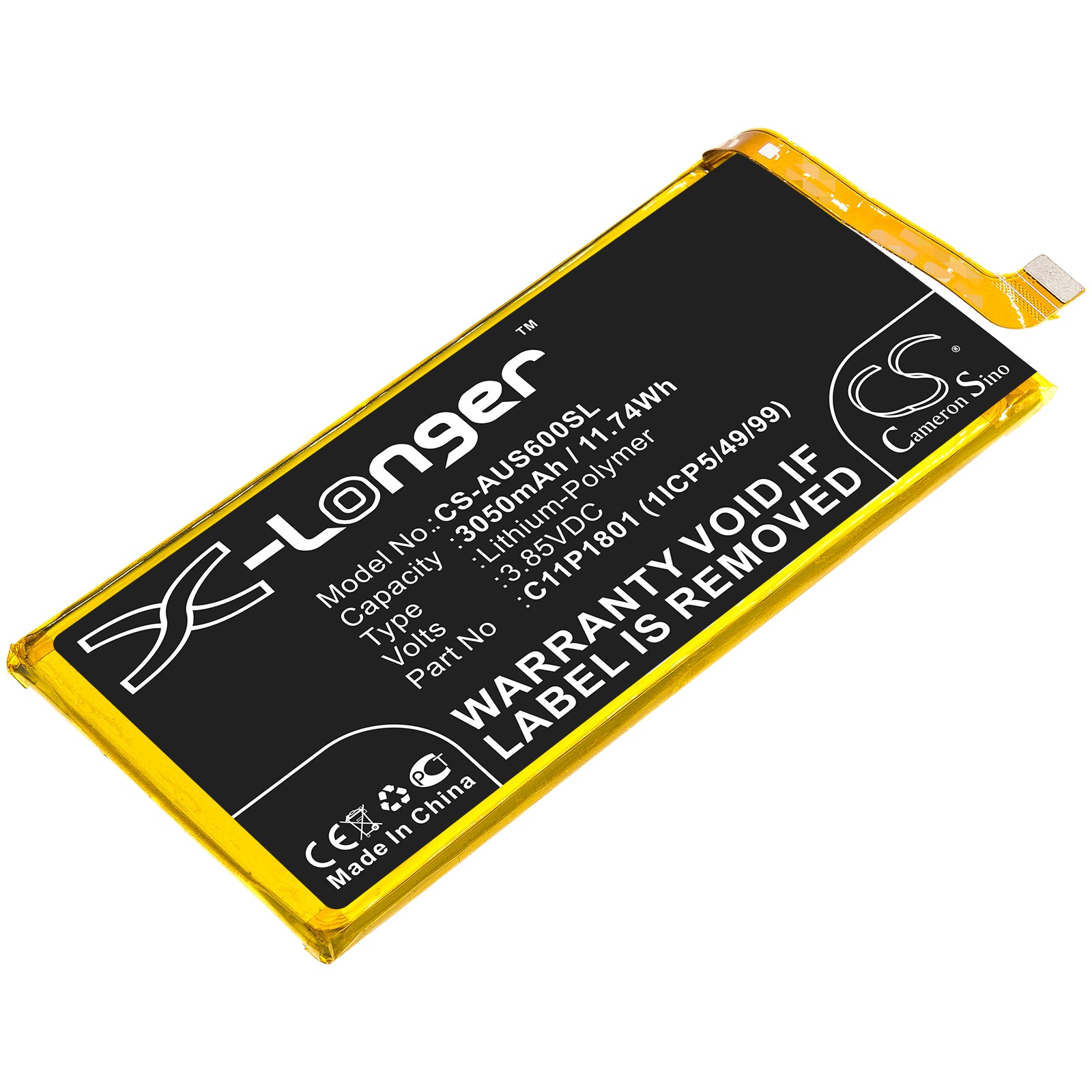 3050mAh Replacement Battery for Asus ROG Phone ZS600KL - High Capacity, 3.85V Li-Polymer
