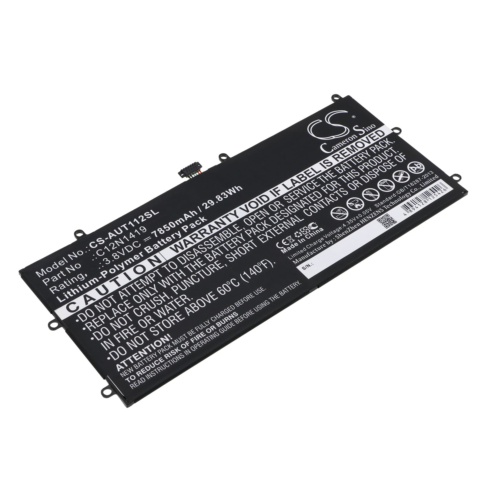 7850mAh Replacement Battery for Asus Transformer Book T100 Chi T100CHI-FG003B Tablet - 3.8V Li-Polymer
