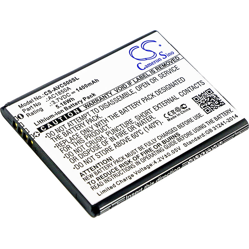 1400mAh Replacement Battery for Archos 50c Neon & 45B Helium Smartphones - AC1850A 3.7V Li-ion 
