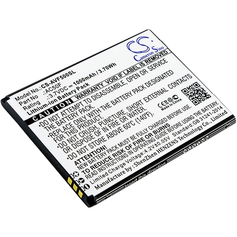 1000mAh Battery Replacement for Archos 50F NEON Smartphone, 3.7V Li-ion, AC50F AC50FNEV - Reliable Power
