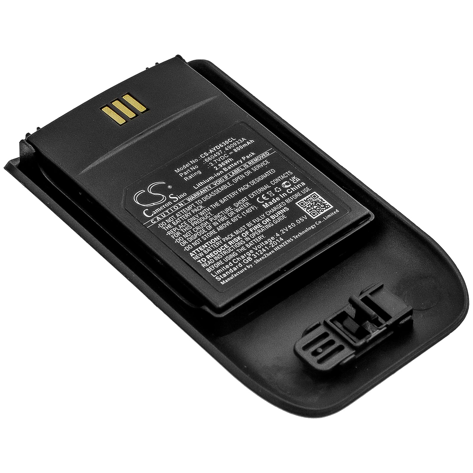 800mAh 3.7V Li-ion Replacement Battery for Ascom D63 DH7 DECT 3735 & Mitel 5634 Cordless Phones
