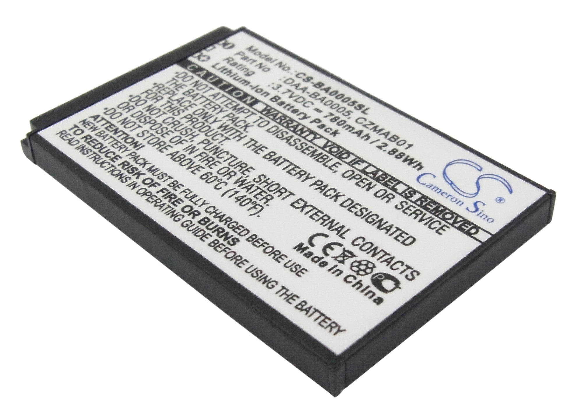780mAh Replacement Battery for Creative Zen Micro/Photo/5GB/6GB/4GB Media Player - 3.7V Li-ion

