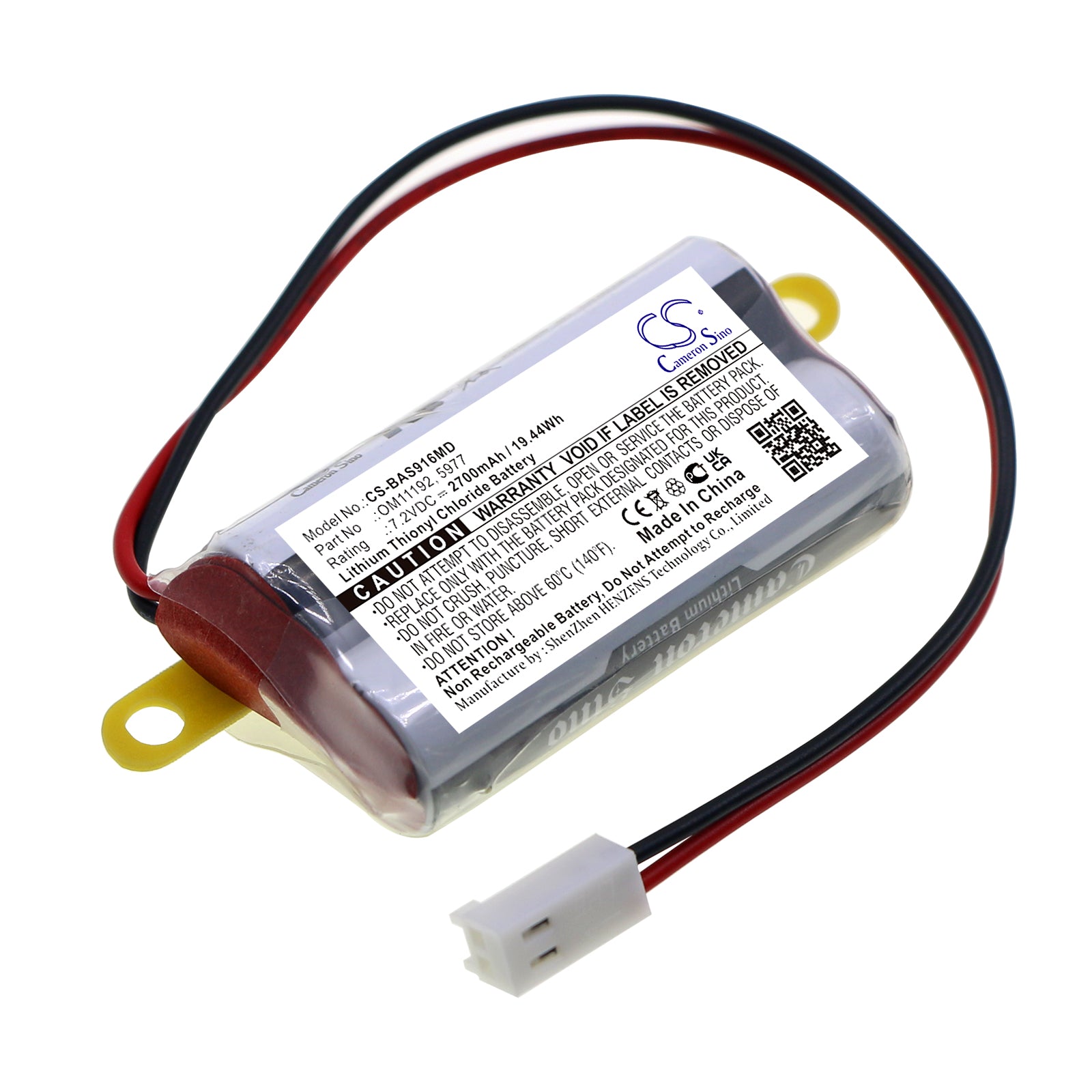 Baxter Colleague Infusion Pump Battery Replacement, 7.2V 19.44Wh Lithium, Memory Backup, Replaces 2M91617, OM11192 
