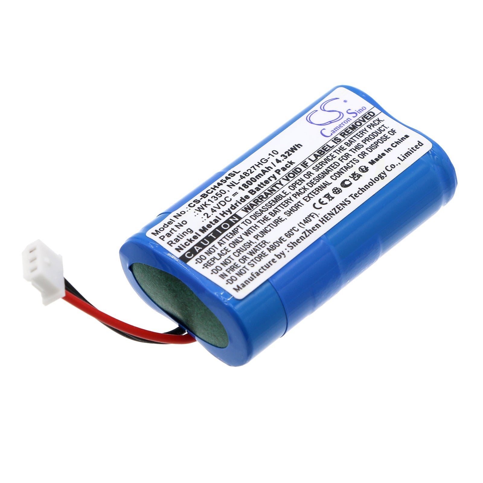 1800mAh Replacement Battery for Bosch Integrus LBB4540 Pocket Headset & Shure DIS Receivers, 2.4V Ni-MH
