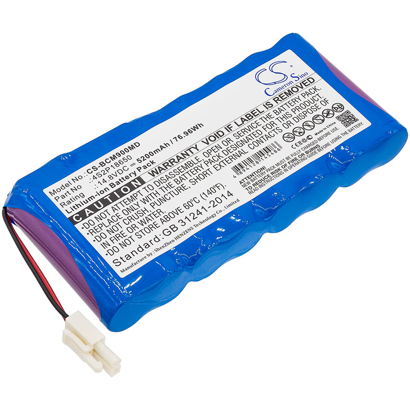 5200mAh Li-ion Replacement Battery for Biocare PM900S/PM900 Patient Monitor, 14.8V, 76.96Wh
