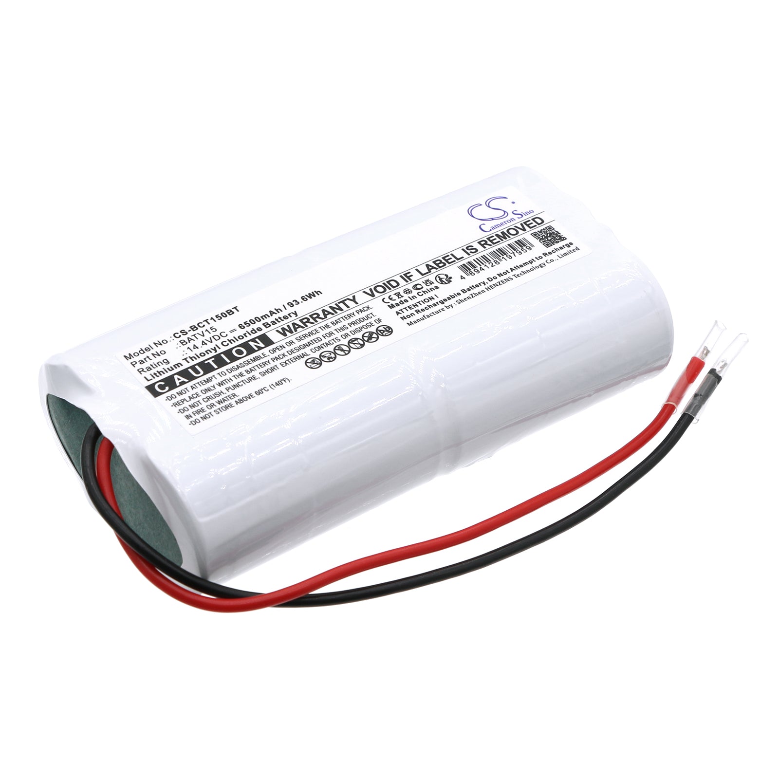6500mAh Battery Replacement for Daitem Alarm DC405, DC636, DC640 - 14.4V 93.6Wh Li-SOCl2 BATV15
