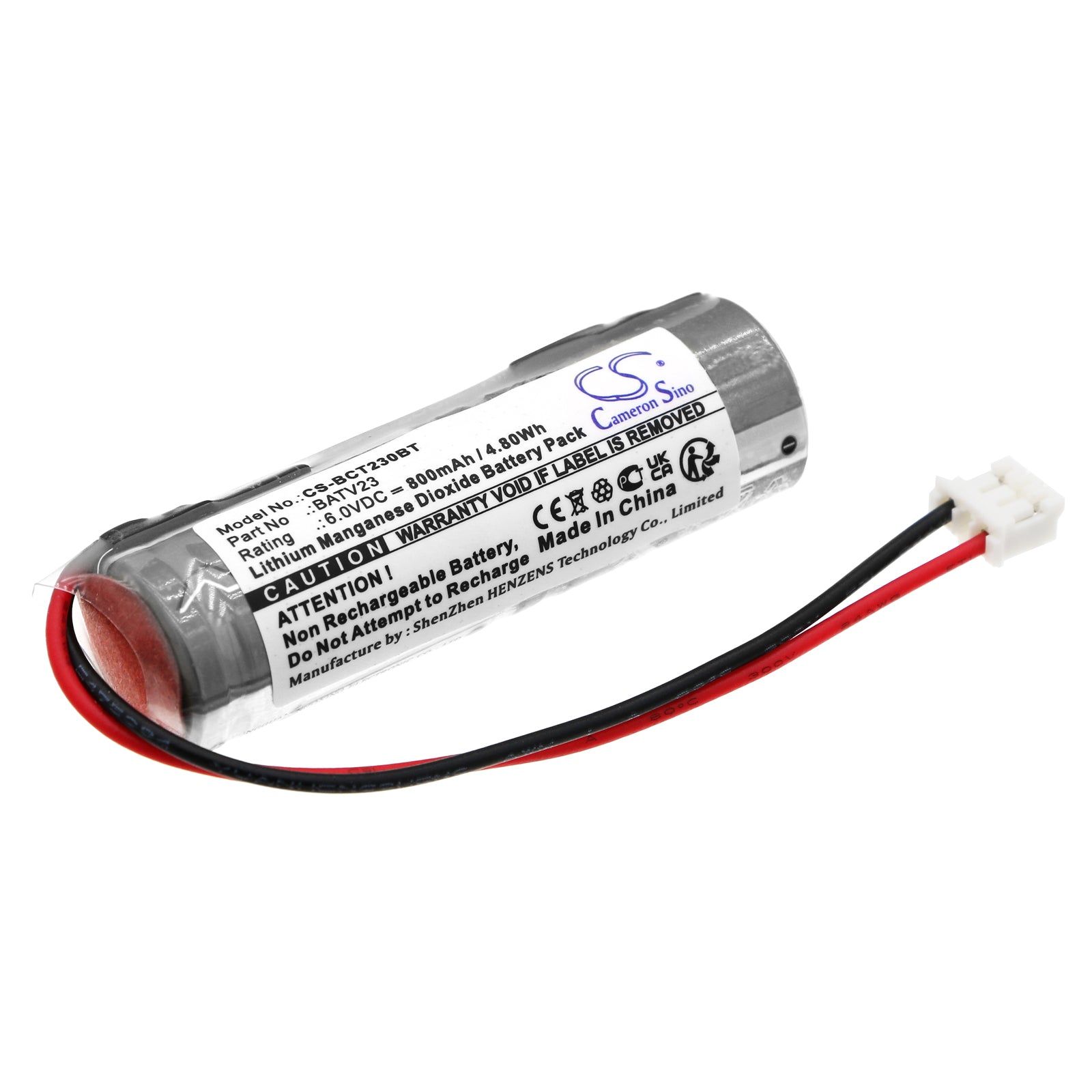 6V 800mAh Lithium Battery for DAITEM 214-27D, 216-27D, 260-27D Wireless Alarm Systems - BATV23 Replacement
