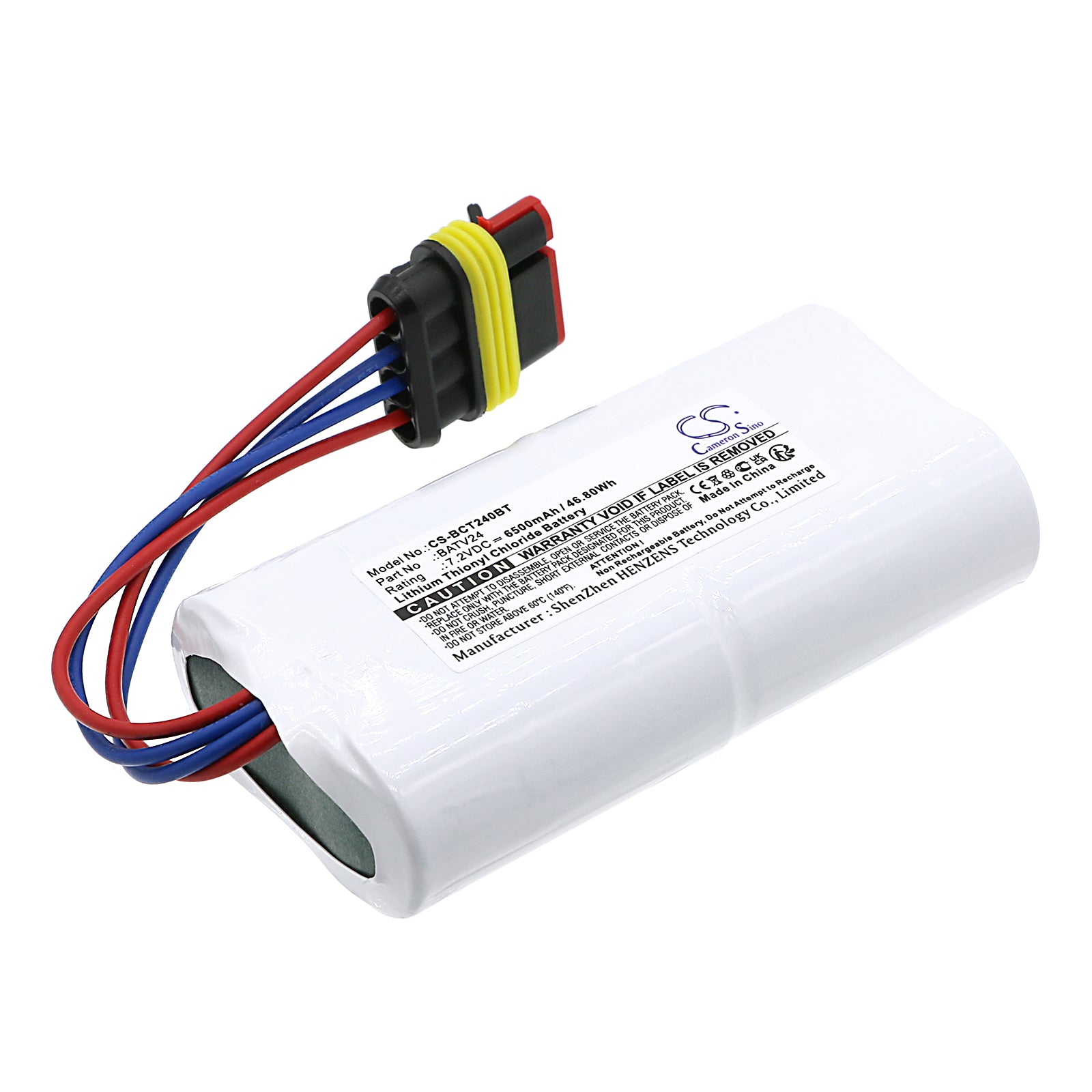 DAITEM DC408 Alarm Battery - 6500mAh, 7.2V Li-SOCl2 Replacement Power Cell (101.5x51.8x26mm) 
