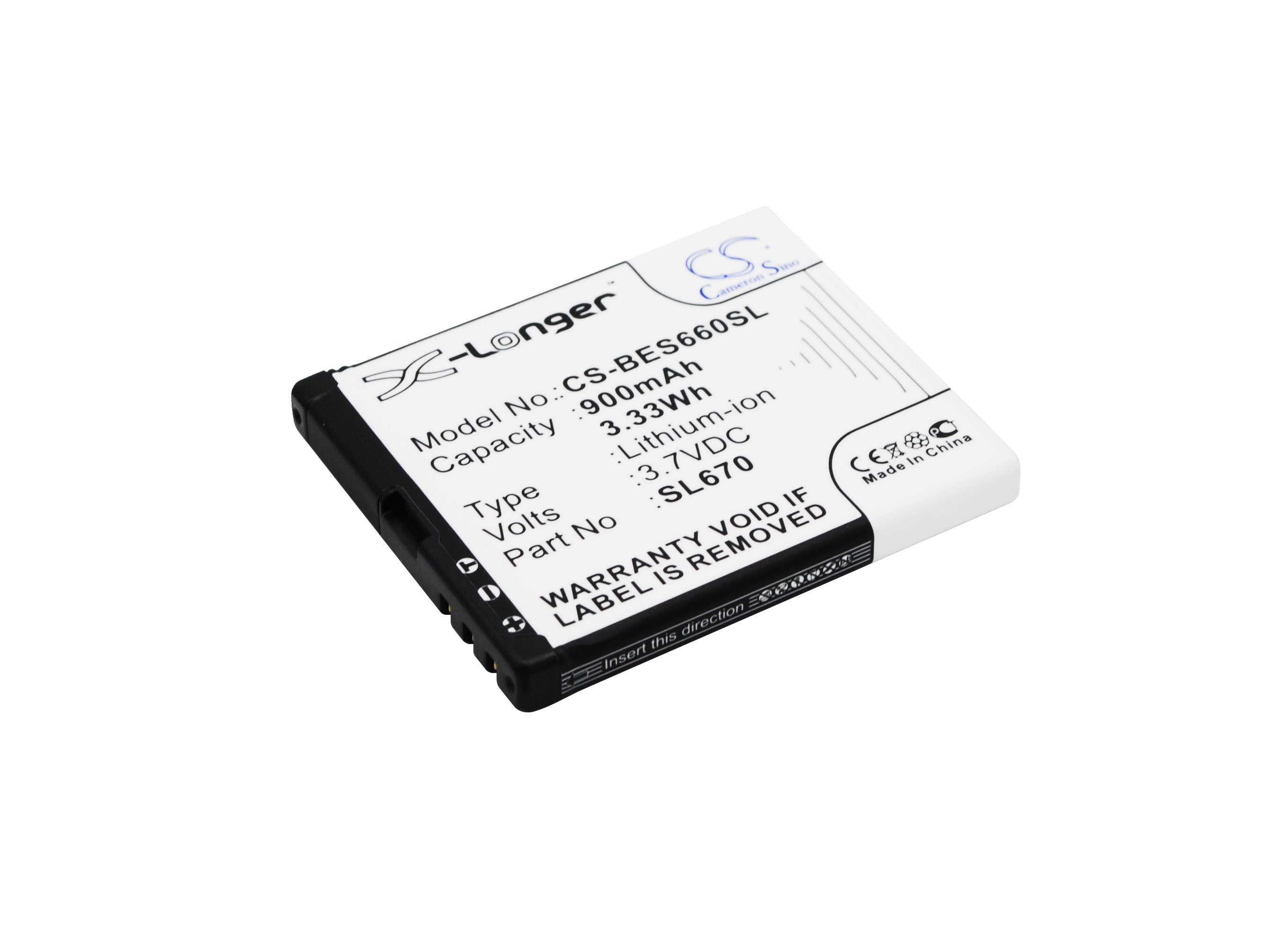 900mAh 3.7V Li-ion Replacement Battery for Bea-fon SL660, SL652A, SL670 & Myphone Flip 3
