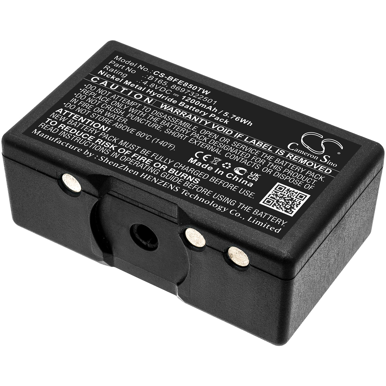 1200mAh Ni-MH 4.8V Battery for AEG TELEPORT 9S/10 & Bosch Two-Way Radio - 5.76Wh Replacement
