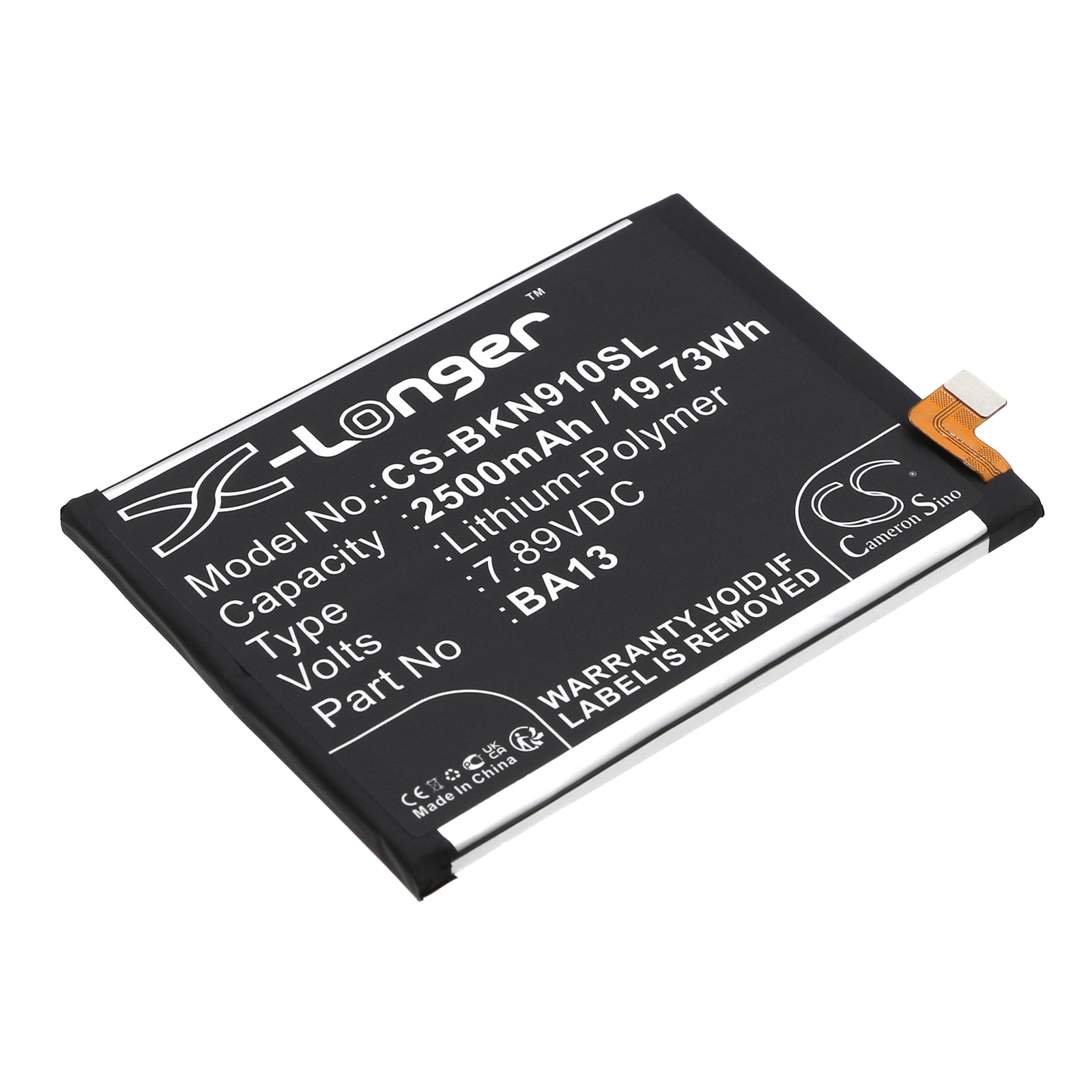 VIVO IQOO Neo 9 Pro Replacement Battery - 2500mAh Li-Polymer (BA13) - 7.89V, 19.73Wh - Smartphone Power Solution
