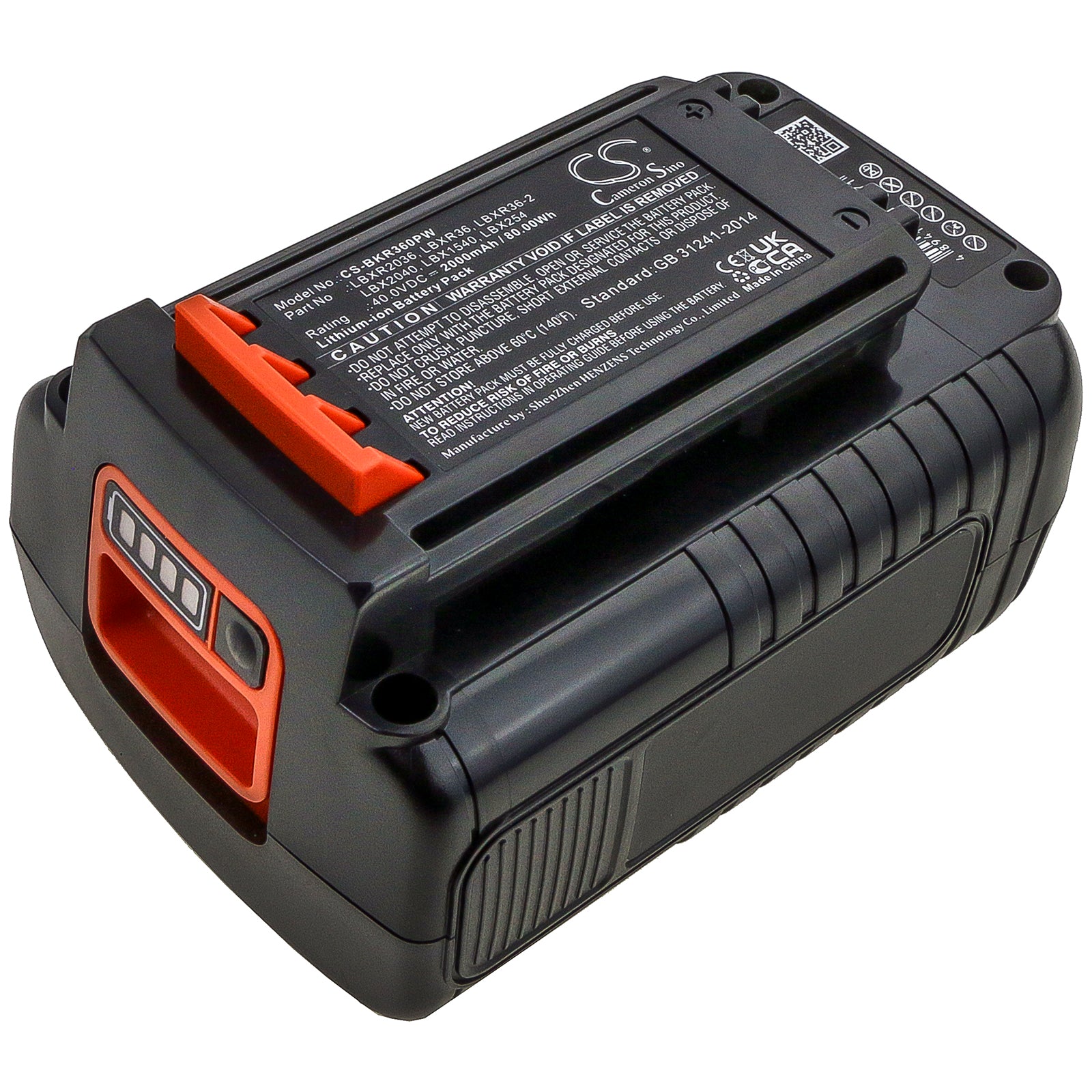 40V 2000mAh Li-ion Replacement Battery for Black+Decker LST136B, LST540, LHT2436 Cordless Tools
