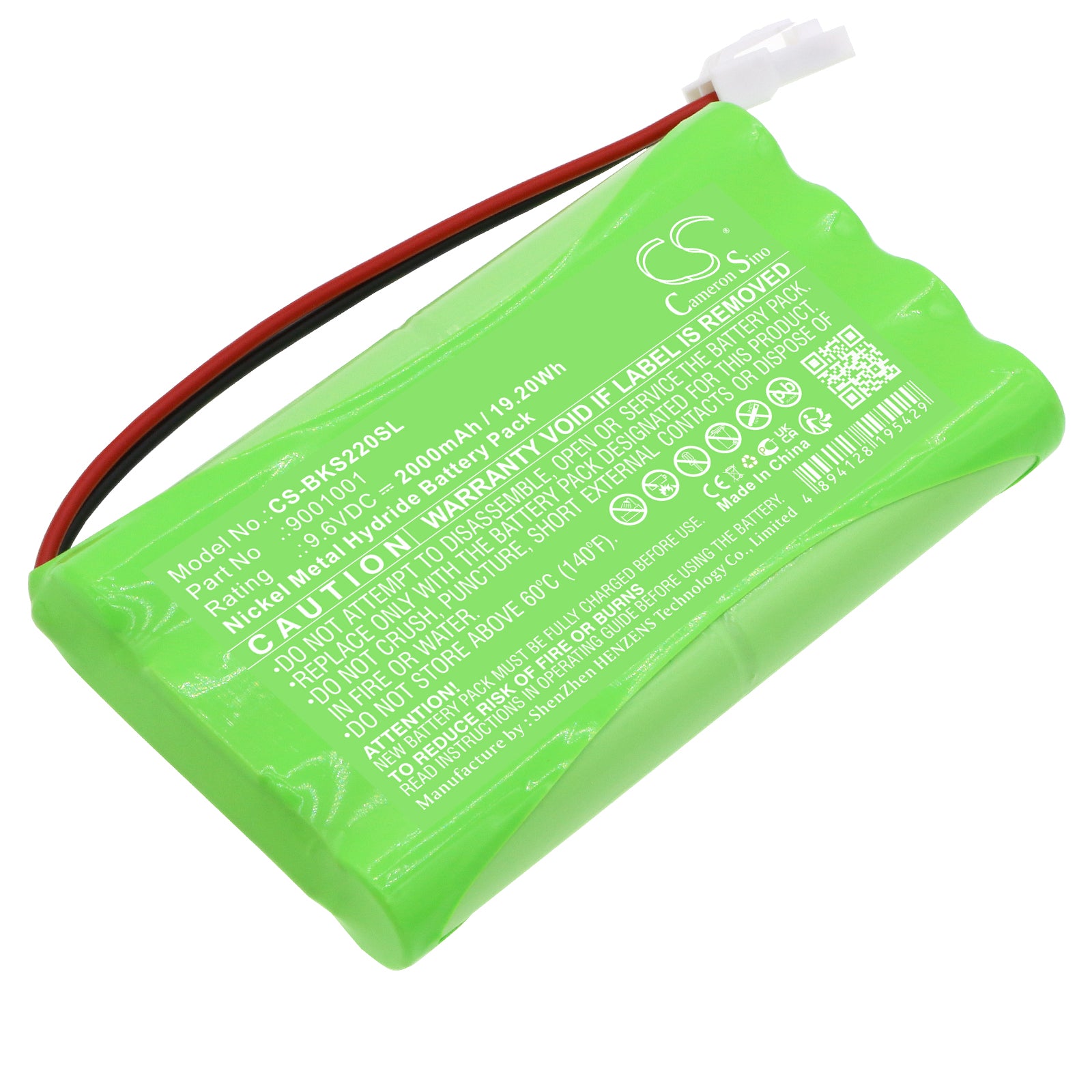 9.6V 2000mAh Ni-MH Battery for Somfy Gate & Garage Motors: Axovia, Ixengo, Elixo, Dexxo - Replaces 9001001
