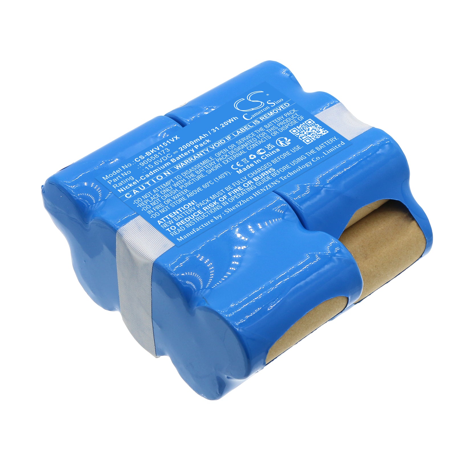 Replacement Battery for Black+Decker 15.6V DustBuster CHV1510 Vacuum, 2000mAh Ni-CD Pack
