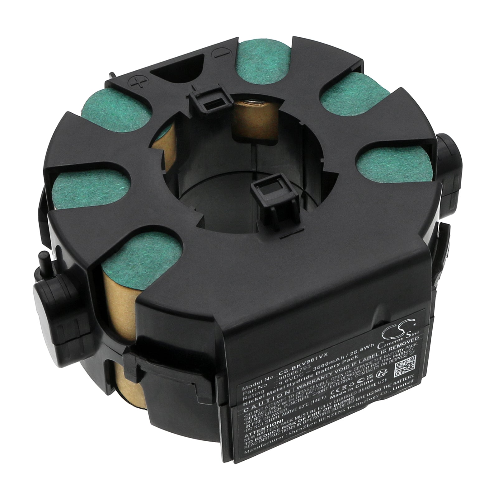 9.6V 3000mAh Ni-MH Replacement Battery for Black & Decker DV9610N, WD9610 Vacuum Cleaner - 90566793
