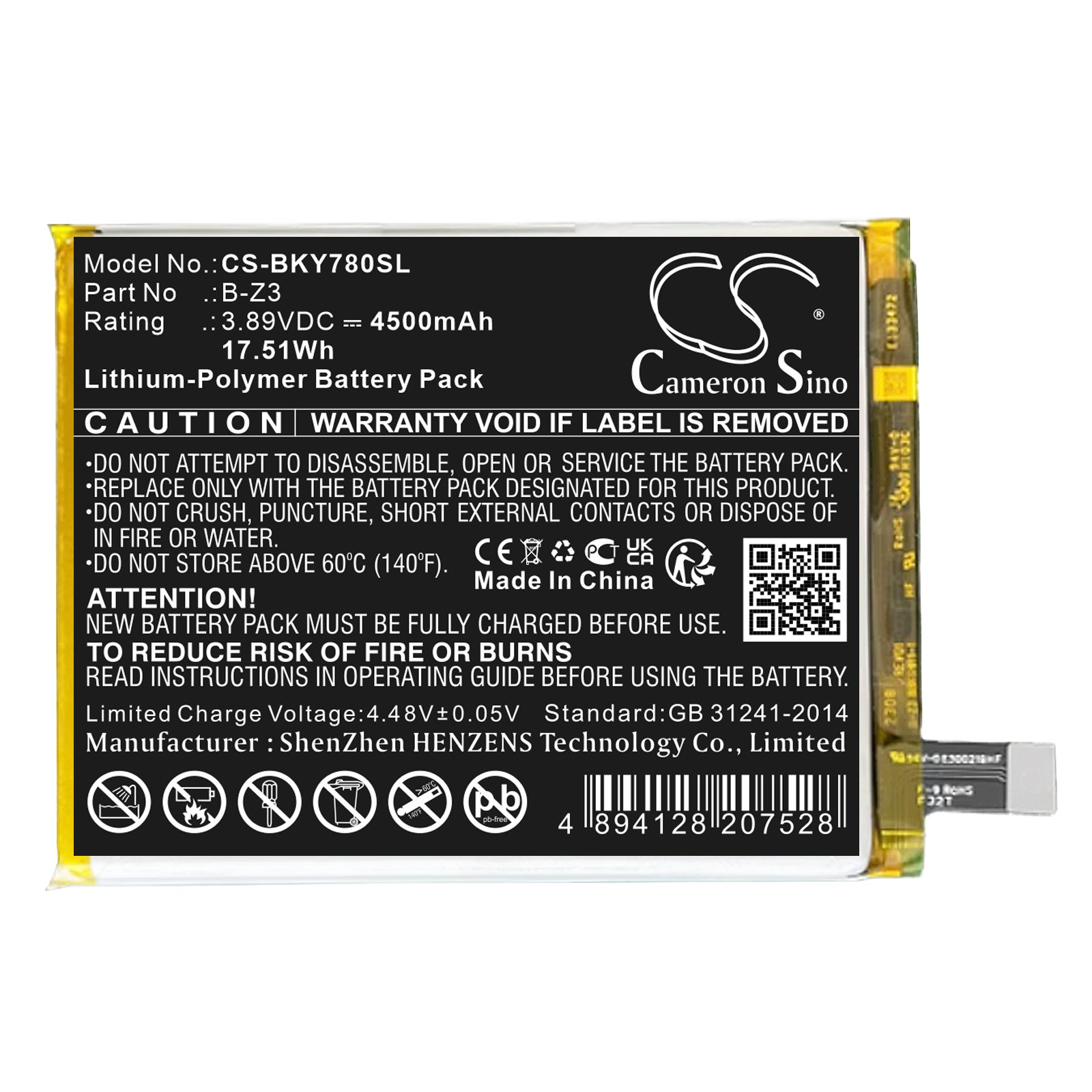 VIVO Y78+ Battery Replacement - 4500mAh Li-Polymer, 3.89V - B-Z3 Model - Phone Repair Part
