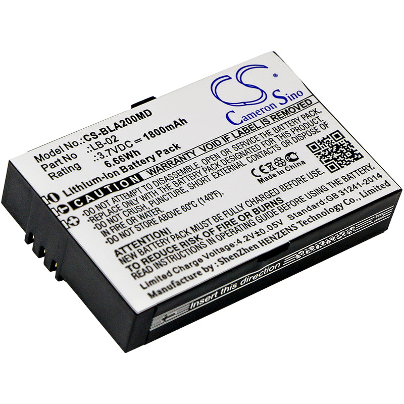 1800mAh Replacement Battery for BIOLIGHT/Bolate Medical Monitors A2, A3, A4, A5, A6, A8, Q5 - 3.7V Li-ion
